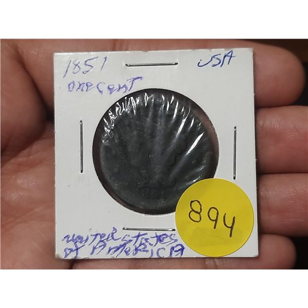 1851 USA Large Cent - 13 Stars