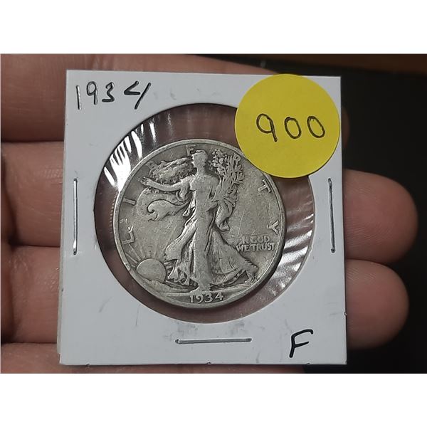 1934 F 1934 Walking Liberty Half Dollar