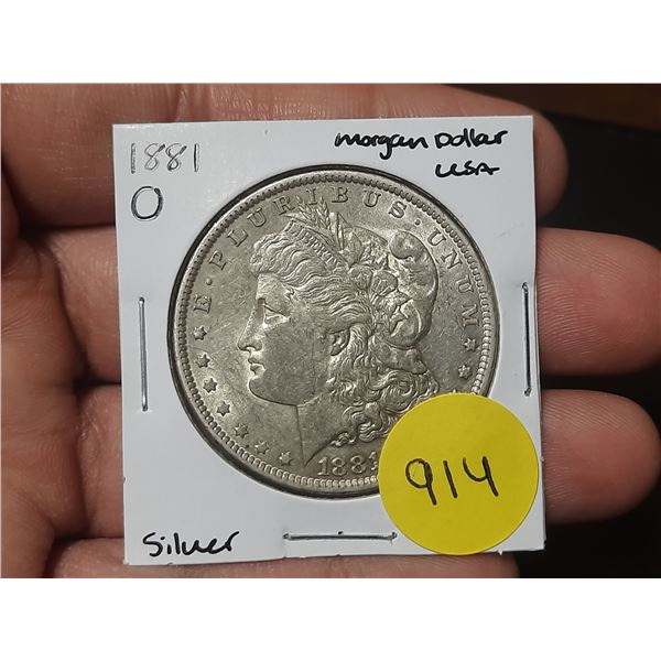 1881 O USA Silver Morgan Dollar