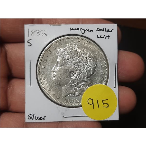 1882 S USA Silver Morgan Dollar