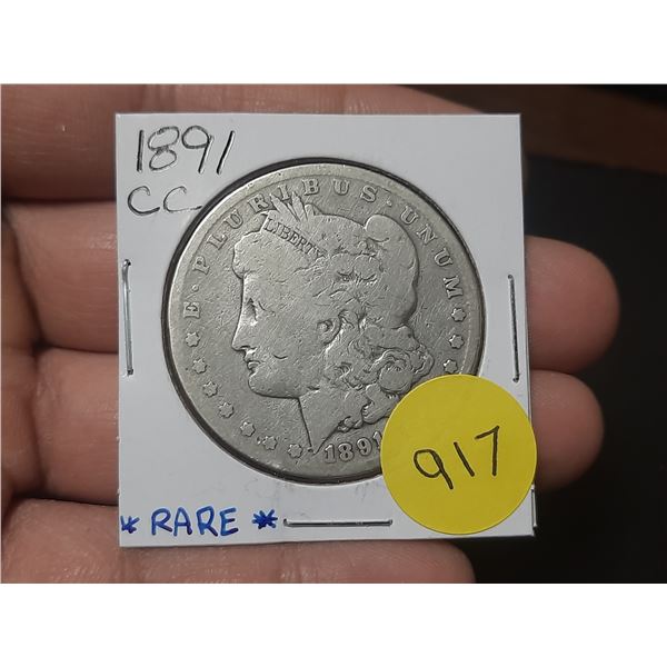 1891 CC USA Silver Morgan Dollar - Carson City *RARE*