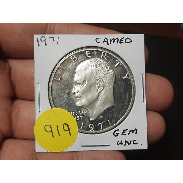 1971 GEM UNC. USA Eisenhower Dollar - Cameo