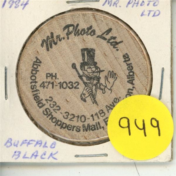 1984 MR. Photo LTD. Edmonton Wooden Nickel