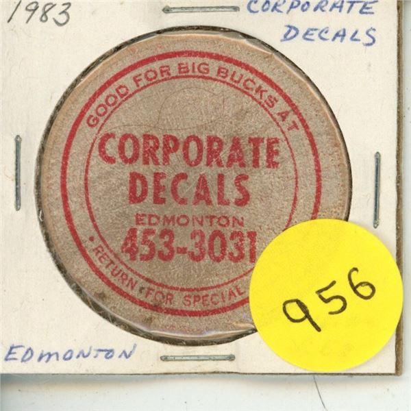 1983 Corperate Decals, Edmonton Wooden Nickel