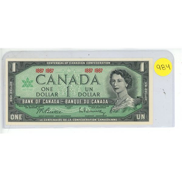 1967 Bank Of Canada One Dollar Bank Note