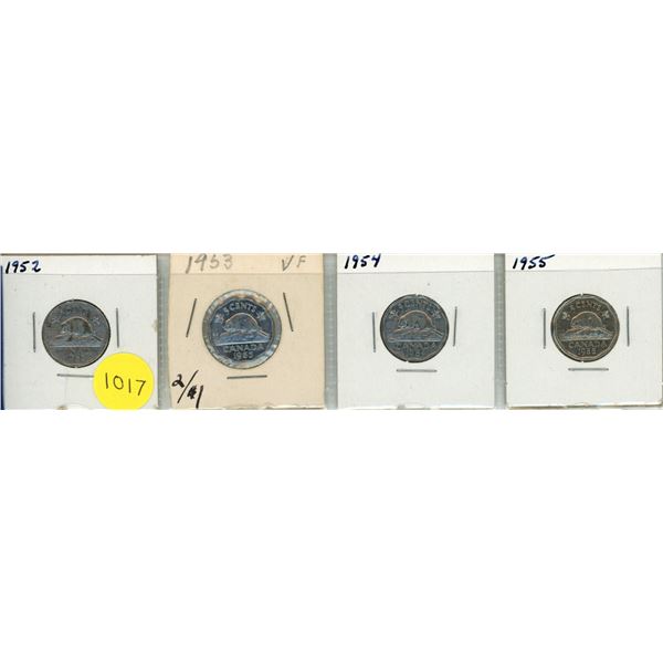 1952-1955 Canadian Five Cents