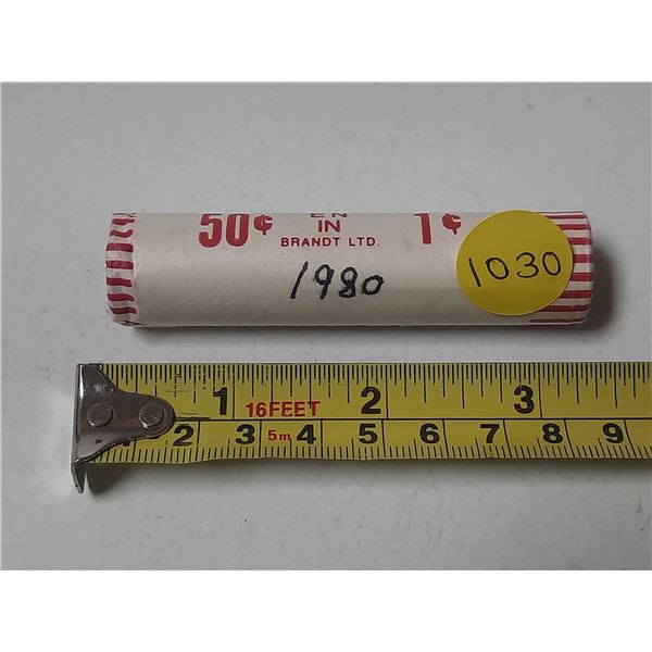 1980 UNC Roll Of Canadian Small Cents