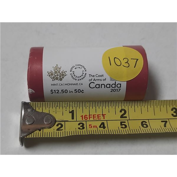 2017 UNC Mint Roll Of Canadian Fifty Cents