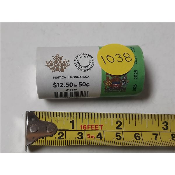 2025 UNC Mint Roll Of Canadian Fifty Cents