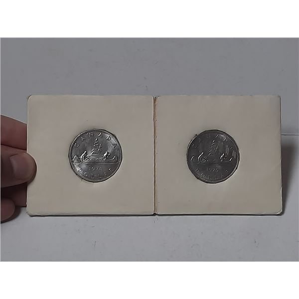 1978 & 1979 2 Canadian Dollars In Case