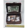 Image 1 : Coin Collection In Antique Wooden Box