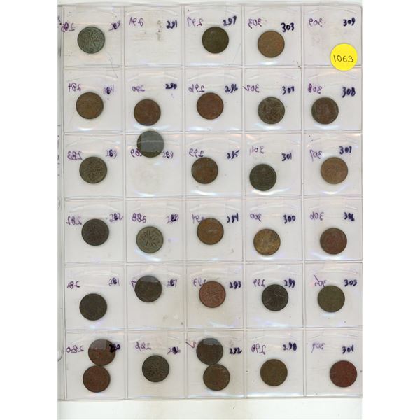 Sheet Of Canadian Pennies from 1940's / 1950's