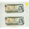 Image 1 : 1973 2 Canadian One Dollar Bank Notes In Series