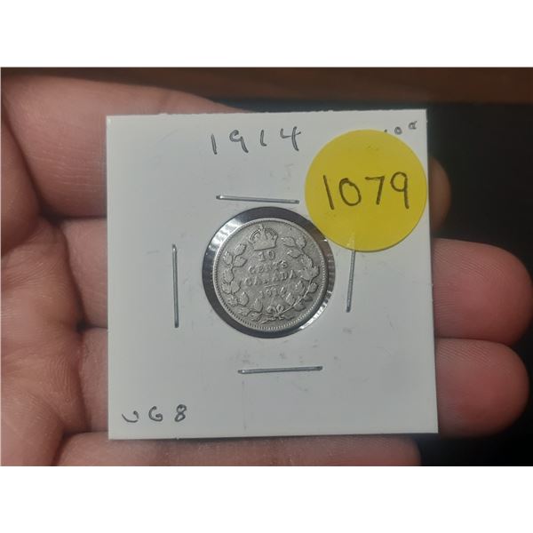 1914 DIME VG8 Canadian Dime