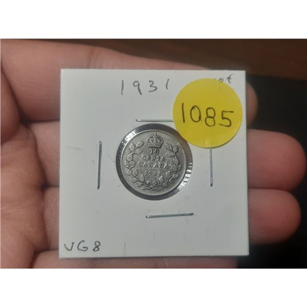 1931 DIME VG8 Canadian Dime