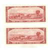 Image 2 : (2) 1954 Canada Two Dollar In Sequence - Uncirculated.