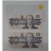 Image 1 : (2) 1989 Canada Ten Dollar In Sequence - Uncirculated.
