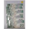 Image 1 : (5) 2004 Canada Twenty Dollar In Sequence - Uncirculated.