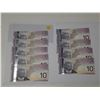 Image 1 : (9) 2005 Canada Ten Dollar In Sequence - Uncirculated.