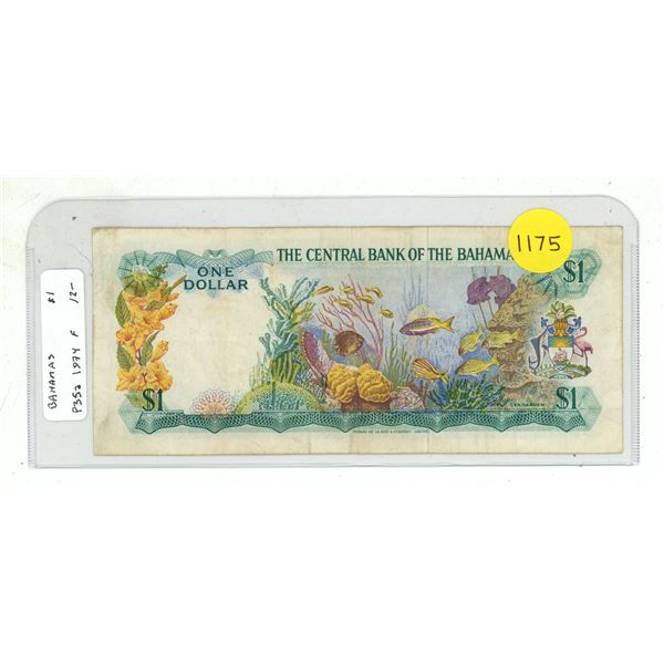 Bahamas. 1974 $1. Fish and coral. Fine.