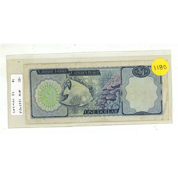Cayman Islands. 1971 $1. Fish and coral. aVF.