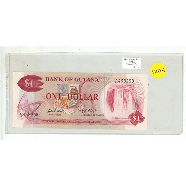 Guyana. 1966 1 Dollar. Uncirculated.