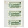 Image 2 : Set of 3 Consecutive Serial Number Canadian 1973 $1 notes. Crow-Bouey signatures. AMZ Prefix. BC-46b