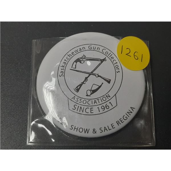 2026 Saskatchewan Gun Collectors Association button.