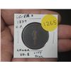 Image 1 : Lower Canada Pre-Confederation 1837 Half Penny Token. City Bank on ribbon.LC-8A2. VG8.