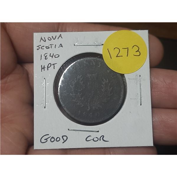 Nova Scotia 1840 Half Penny Token. Good with Corrosion.