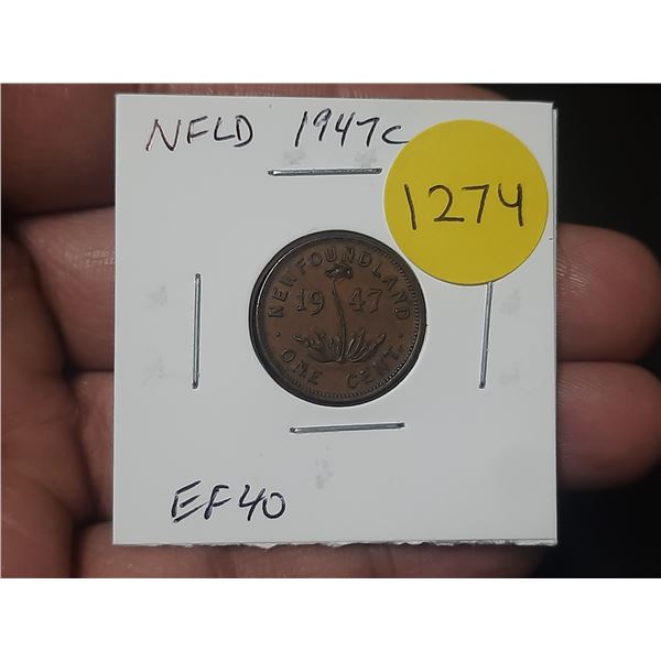 Newfoundland 1947c Small Cent. The last cent issued for Newfoundland. EF40.