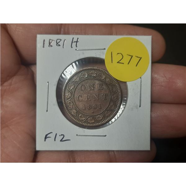 1881H Canadian Victorian Large Cent. Heaton Mint. F12.