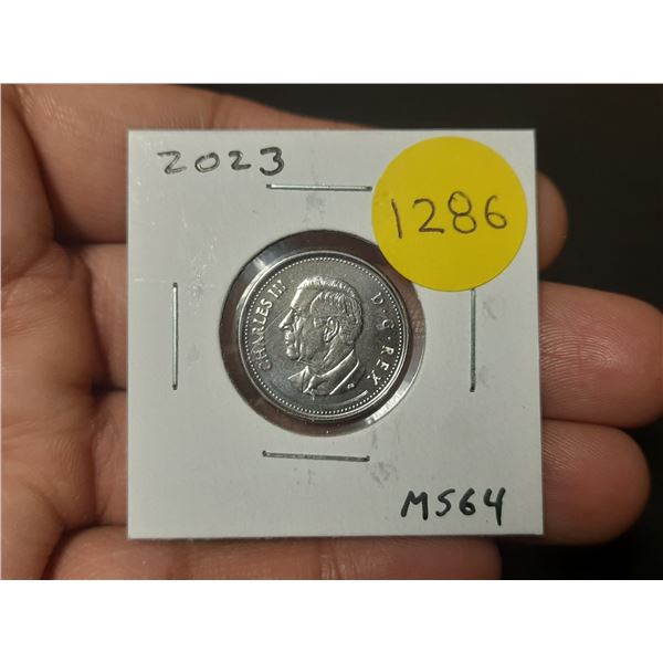 2023 Canadian King Charles III Nickel 5 Cents. First coinage of the new king. MS64.