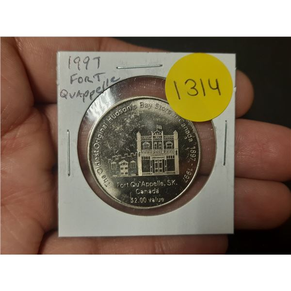 1997 Fort Qu’Appelle Sask. Trade Dollar commemorating the oldest original Hudson’s