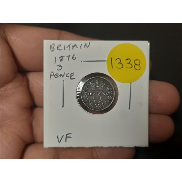 Great Britain. 1876 Silver 3 Pence. VF.