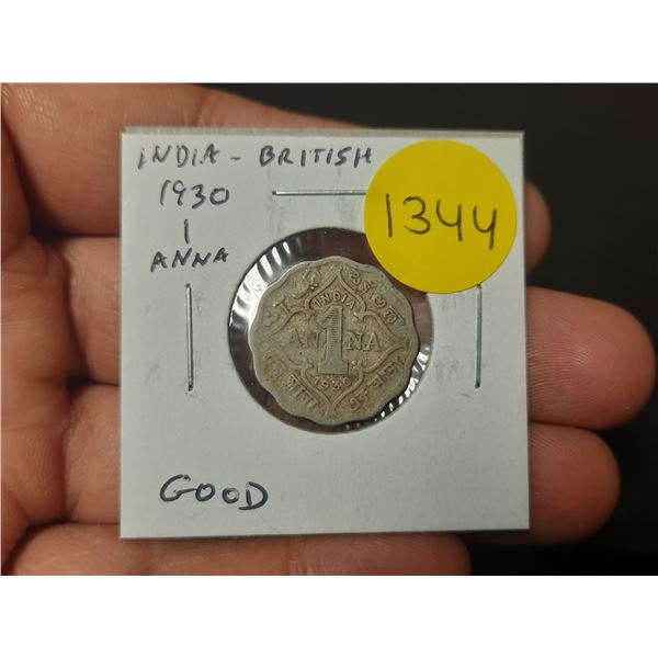 India – British. 1930 1 Anna. Good.