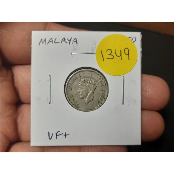 Malaya. 1950 10 cents. VF+.