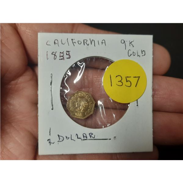 Replica of California 1855 Half Dollar. This is not a real coin and contains no gold.