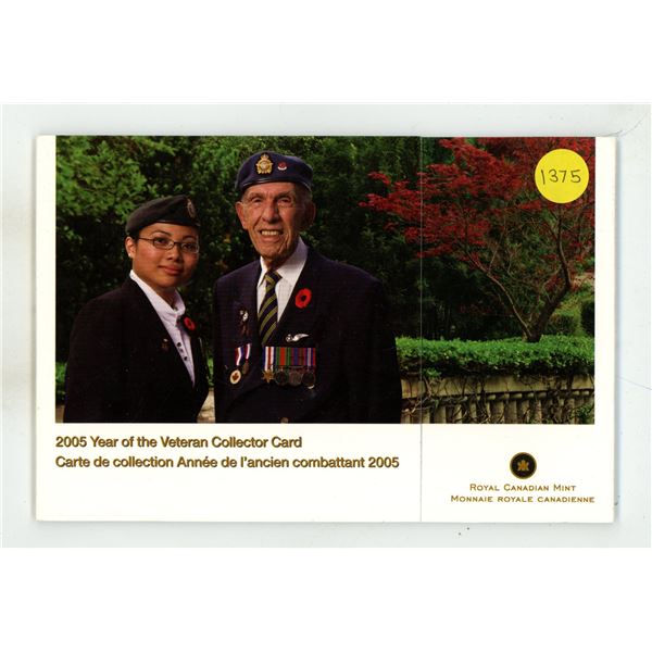Complete 2005 Year of the Veteran Collector Card with 6 coins.