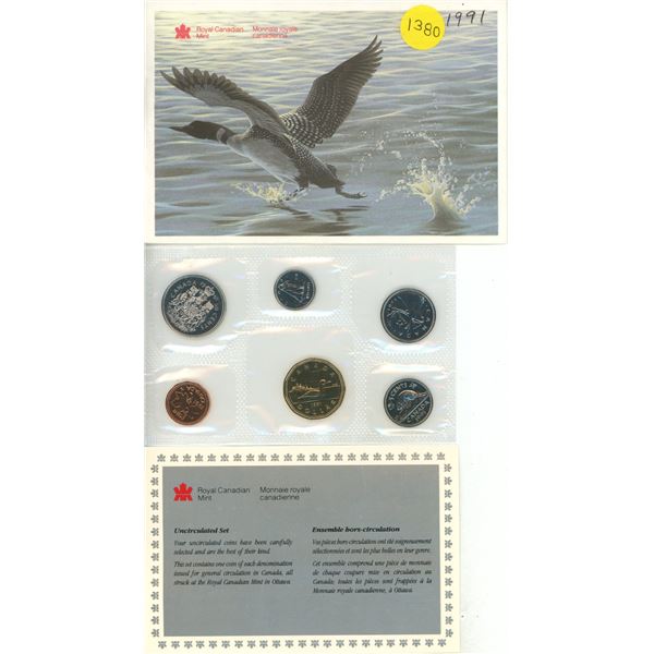 1991 Proof Like Set. Includes the Scarce Caribou 25 Cents.