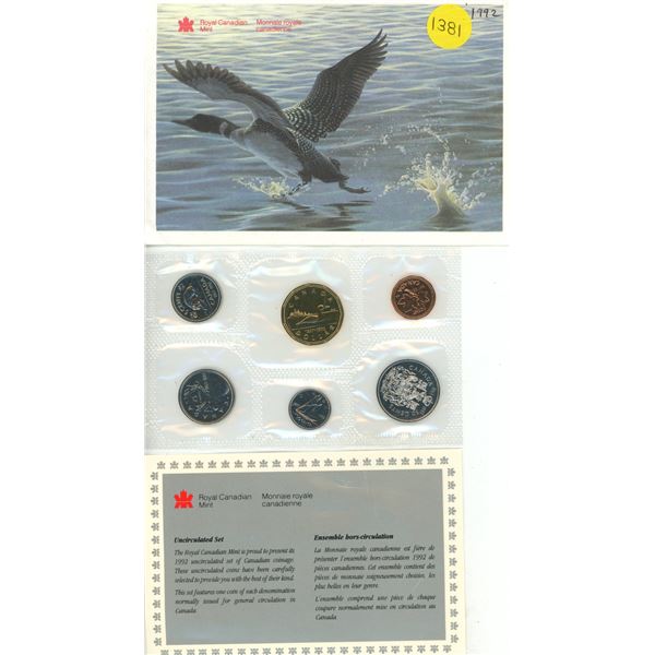1992 Proof Like Set. Includes the Scarce Caribou 25 Cents.