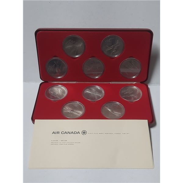 Complete set of 10 Air Canada Medals celebrating the 40th Anniversary of Air Canada (1937 –