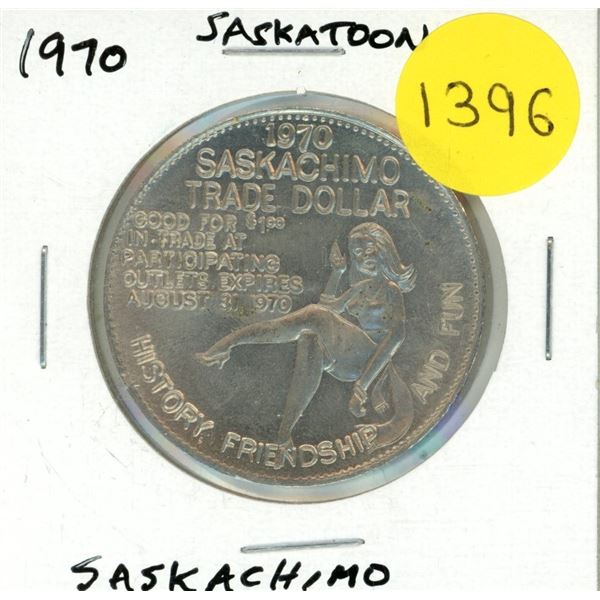 1970 Saskatoon Saskatchimo Trade Dollar. Unc.