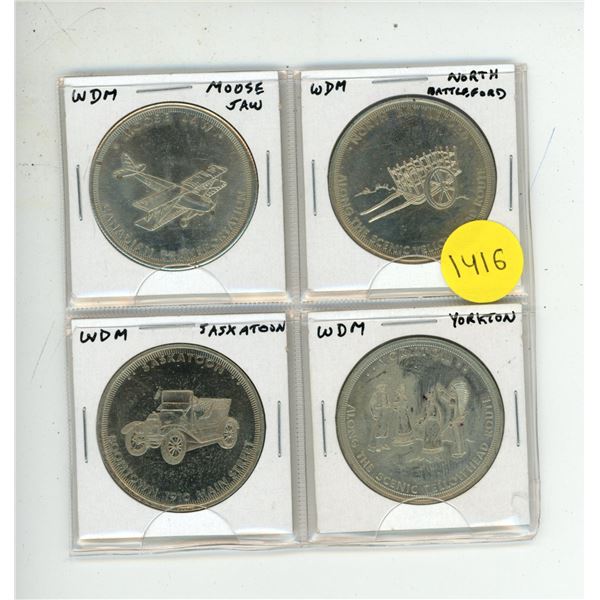 Complete set of 4 Western Development Museum medals, one from each museum.