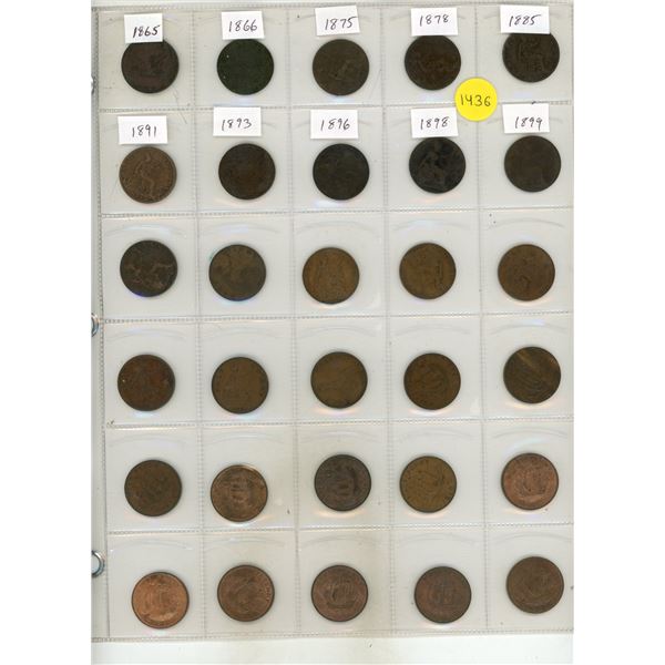 Set of 30 old British Half Pennies from 1865 to 1967.