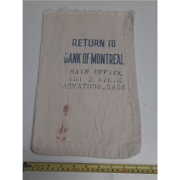 Bank of Montreal coin bag.