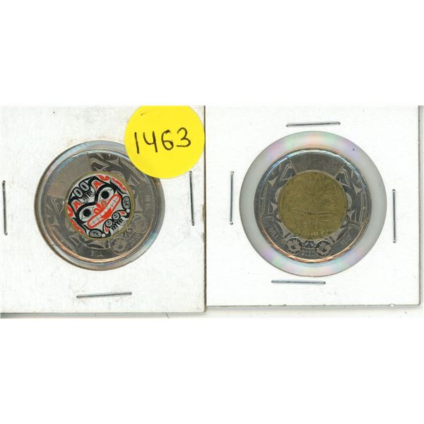 2020 Canadian $2 "Toonie" coin commemorating the 100th anniversary of the birth of Bill Reid, a reno