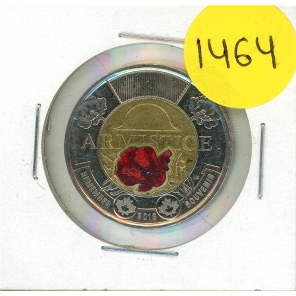 2018 Canadian Coloured Two-dollar coin ("toonie") commemorating the 100th anniversary of the Armisti