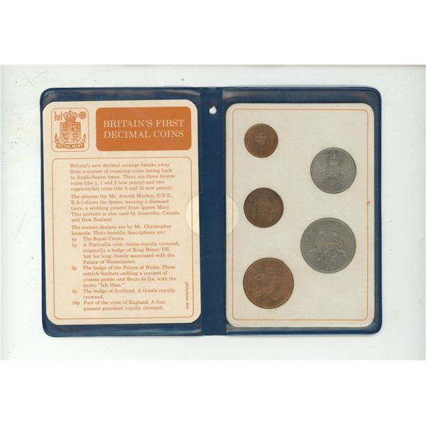 1968-1971 British First decimal coins