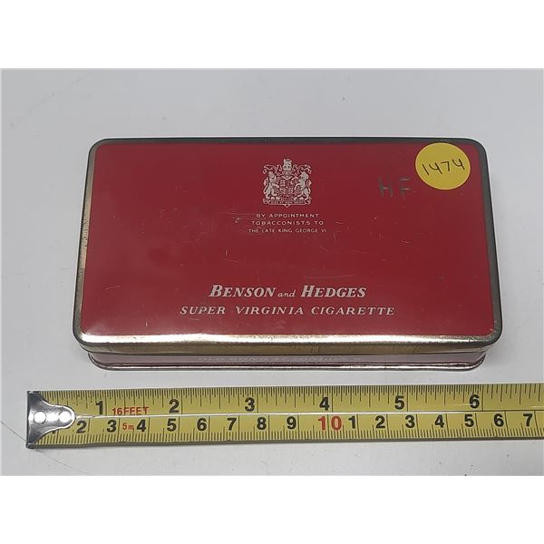 Vintage Benson & Hedges super virgina cigarette tin - Red